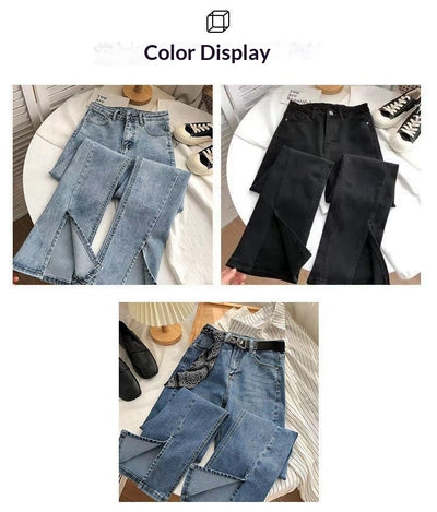 Jeans de Cintura Alta con Abertura en el Ruedo para Mujer - Image 10