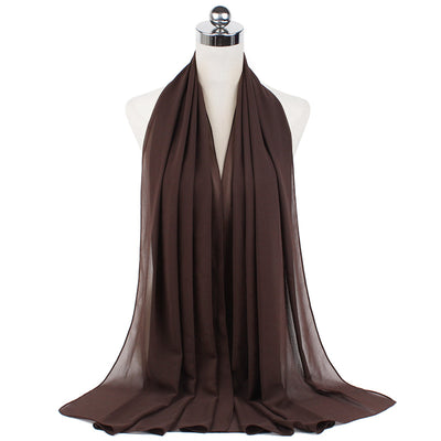 Pañuelo Hijab Burbuja Perla Monocromático en Chifón - Image 26