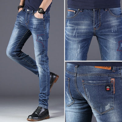 Pantalón Jeans Slim Fit Plus Terciopelo Grueso Stretch Ejecutivo - Image 7
