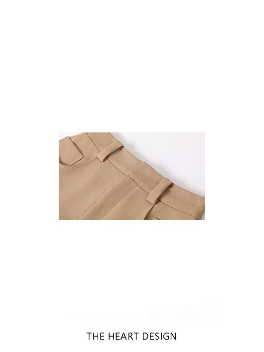 Shorts Retro Khaki para Mujer - Primavera y Verano - Image 8