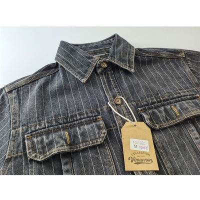 Camisa Denim Vintage Lavada para Hombre - Estilo Casual Americano - Image 3
