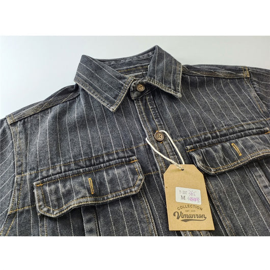 Camisa Denim Vintage Lavada para Hombre - Estilo Casual Americano - Image 3