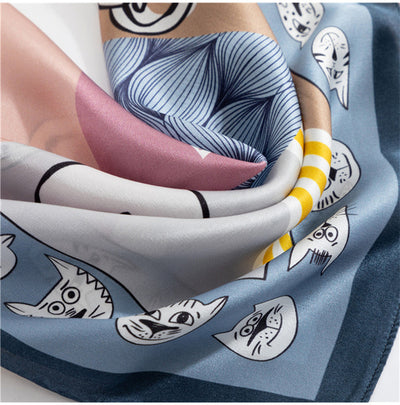 Pañuelo de Seda Cuadrado Pequeño para Mujer - Image 13