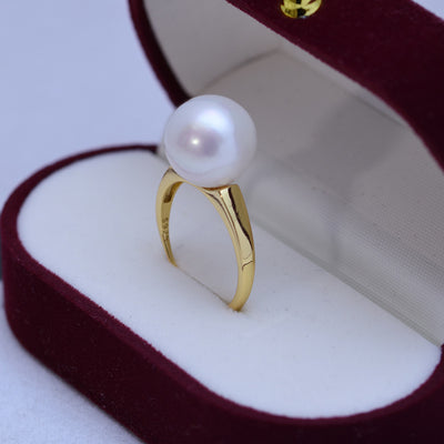 Anillo de Perla Blanca Agua Dulce 12-13mm Círculo Perfecto Brillo Intenso - Image 10