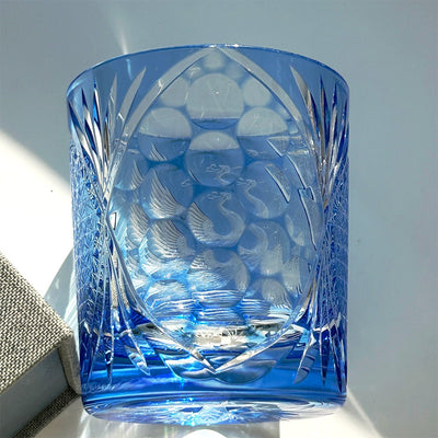Vaso de Whiskey Artesanal con Grúa Tallada a Mano - Azul Agua - Image 5