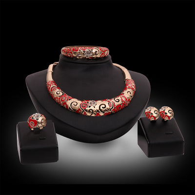 Conjunto de Joyería Elegante para Celebraciones - Collar, Aretes, Pulsera y Anillo - Image 6