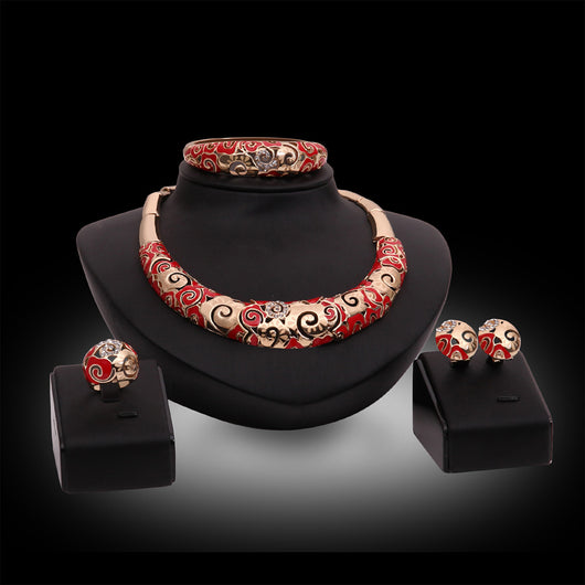 Conjunto de Joyería Elegante para Celebraciones - Collar, Aretes, Pulsera y Anillo - Image 6
