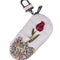 Funda para Llaves del Auto con Diamantes y Rosas - Diseño Femenino Elegante