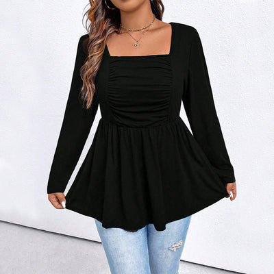 Blusa Tejida Cuello Cuadrado Manga Larga Efecto Reductor - Image 3