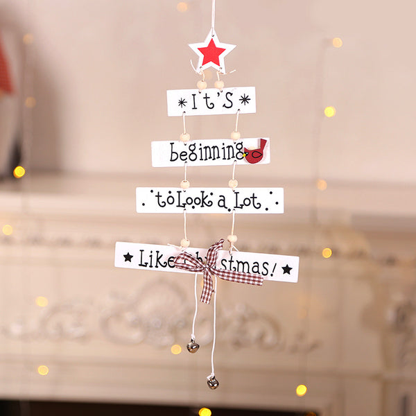 Adornos Navideños de Madera con Alfabeto de Estrellas