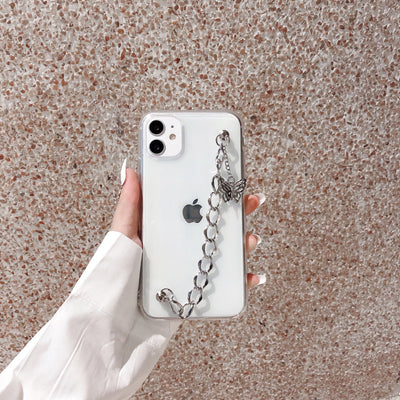 Cadena de Mariposa Metálica Compatible con Apple - Funda Transparente con Colgante - Image 9