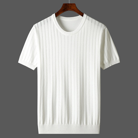 Playera Hombre Talla Grande Hueca Seda de Hielo Manga Corta - Image 2