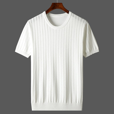 Playera Hombre Talla Grande Hueca Seda de Hielo Manga Corta - Image 2