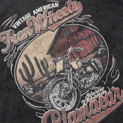 Camiseta Manga Corta con Estampado Retro Paisajista para Hombre - Image 5