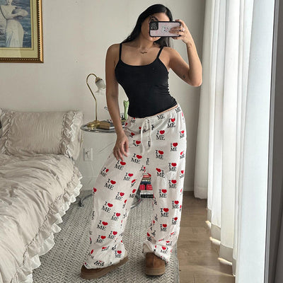 Pantalones Casuales Holgados con Estampado de Letras - Image 15