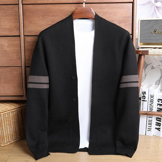 Suéter Abrigo Hombre Invierno Tejido Grueso Jacquard Manga Larga - Image 28