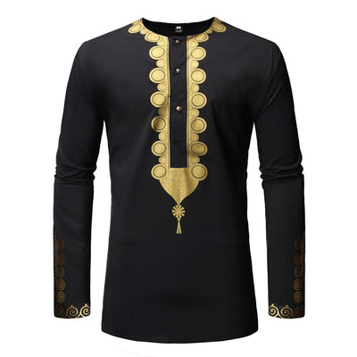Camisa Casual de Manga Larga con Brillo Metalizado para Hombre - Image 8