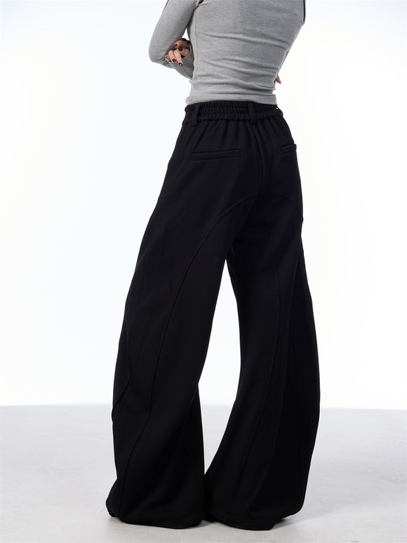 Pantalón de Traje Slim Retro Americano con Efecto Drapeado
