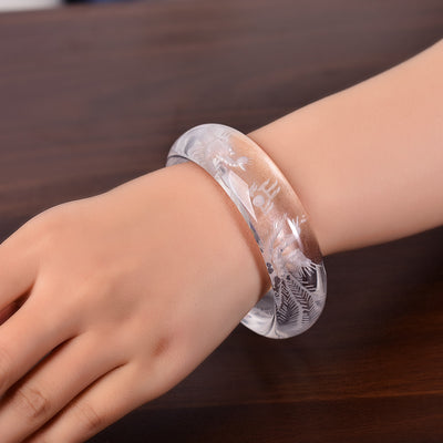 Pulsera de Cristal Natural Dragón y Fénix para Mujer