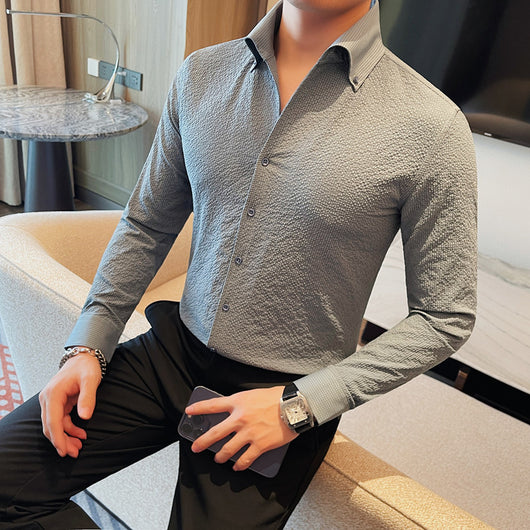Camisa Manga Larga Hombre Estilo Británico Casual Ejecutivo - Image 6