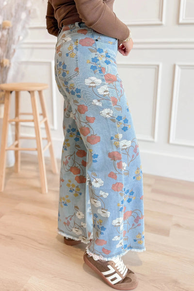 Jeans Sueltos Estampados con Corte Irregular para Mujer - Image 8