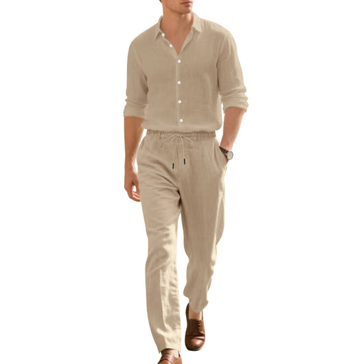 Conjunto de Dos Piezas: Camisa Suelta de Manga Larga y Pantalón Cómodo - Image 5