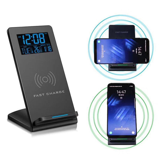 Reloj Despertador Multifunción con Cargador Inalámbrico y Soporte para Teléfono - Image 3