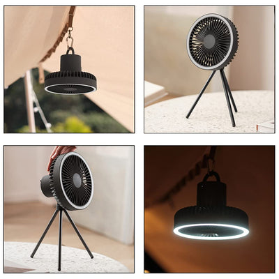 Ventilador LED Camping Portátil 3 en 1 con Tripié Ajustable y Carga USB - Image 5