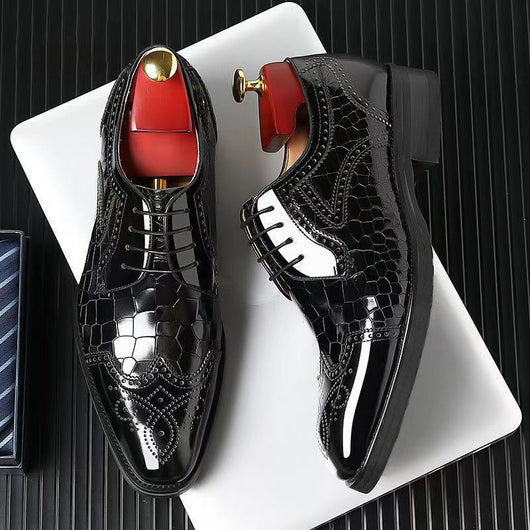 Zapatos Oxford Brogue de Cuero para Hombre - Punta Cuadrada Estilo Japonés - Image 26