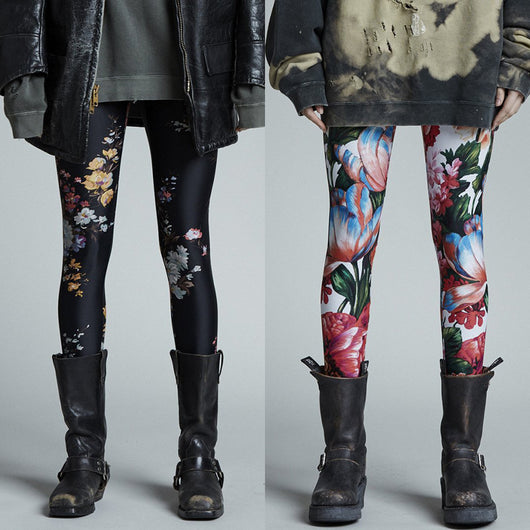 Leggings Falda Estampado Mariposas Floral Retro