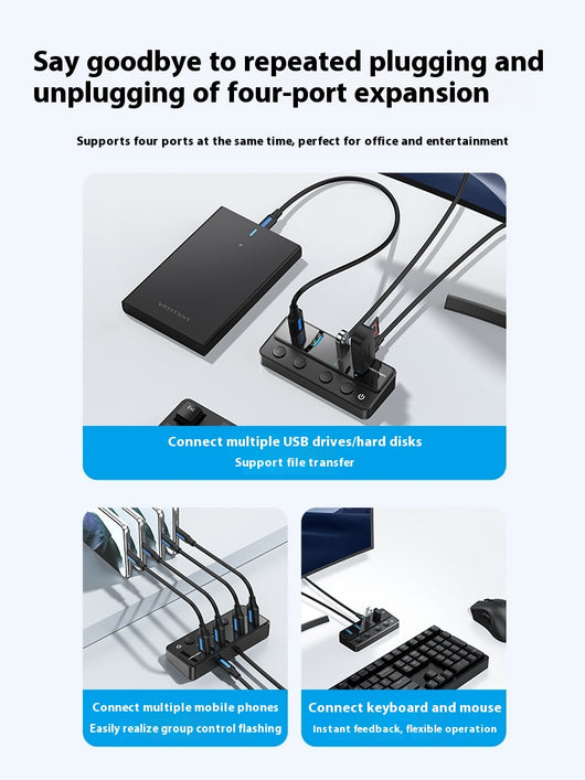 Estación de Expansión USB Multi-interfaz Vention - Dock Extensor Universal - Image 5