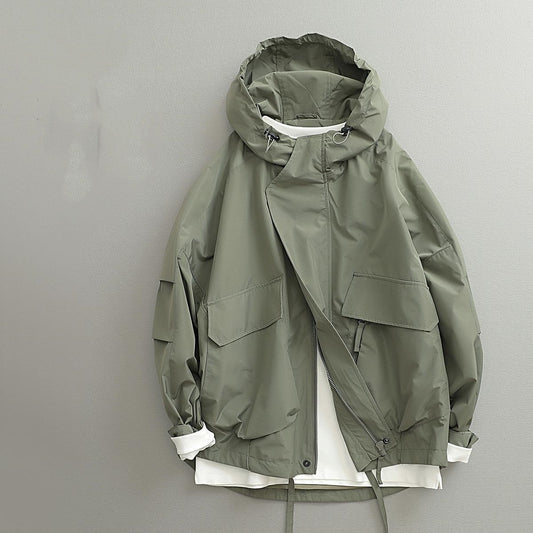 Chaqueta Retro Estilo Japonés para Hombre - Corta, Cortaviento y Amplia - Image 2