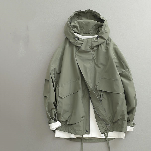 Chaqueta Retro Estilo Japonés para Hombre - Corta, Cortaviento y Amplia
