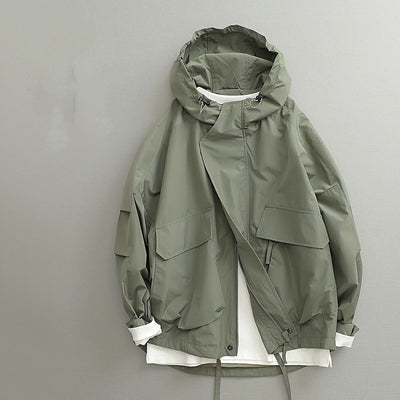 Chaqueta Retro Estilo Japonés para Hombre - Corta, Cortaviento y Amplia - Image 2