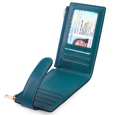 Bolsa de Cuero Vintage con Cierre y Compartimento para Tarjetas - Image 14