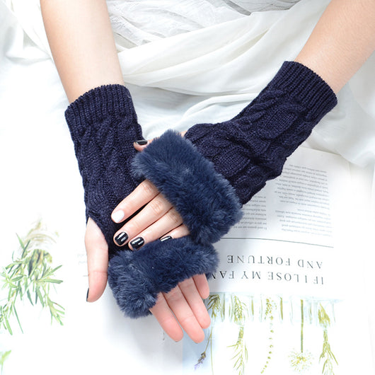 Guantes Tejidos de Moda con Giro de Color Puro - Image 6