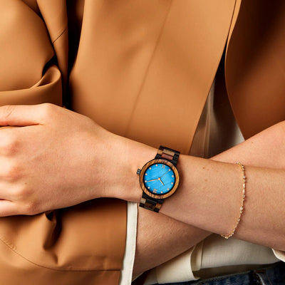Reloj de Dama con Carcasa de Perla y Madera Natural - Image 12