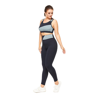 Ropa Deportiva Talla Grande para Mujer - Conjunto Yoga y Fitness con Diseño Combinado - Image 9