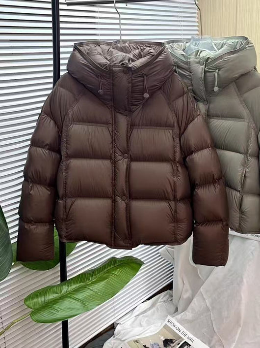 Chaqueta Acolchada Suelta con Capucha - Colores Sólidos Otoño Invierno - Image 21