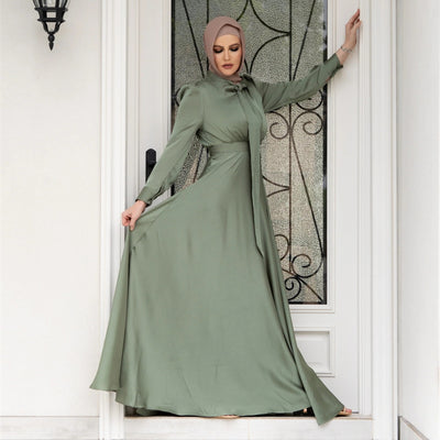 Vestido de Satén con Dobladillo Amplio - Image 15
