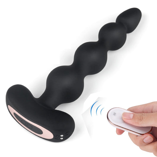 Vibrador Anal con Control Remoto y Cuentas de Estimulación - Image 4