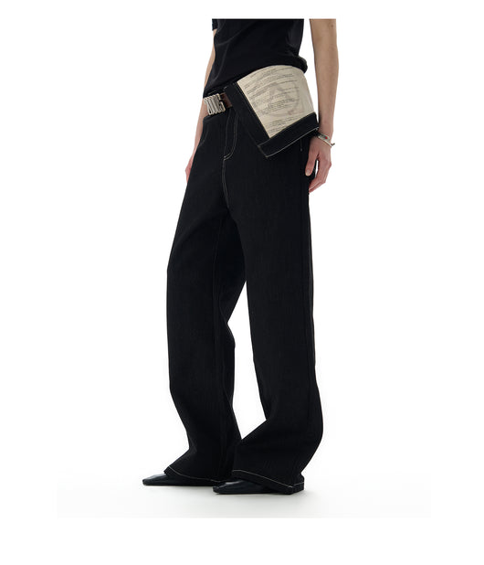 Pantalones Estampados de Algodón Negro con Cintura Ajustable - Image 11