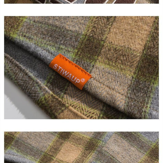 Camisa Abrigo Cuadros con Bordado y Combinación de Colores - Image 14