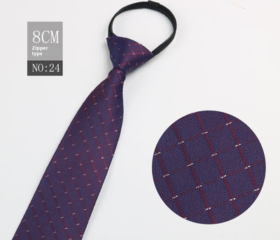 Corbata Negra Rayada Azul con Cierre Rápido - Corbata Ejecutiva Lazy Zip - Image 124