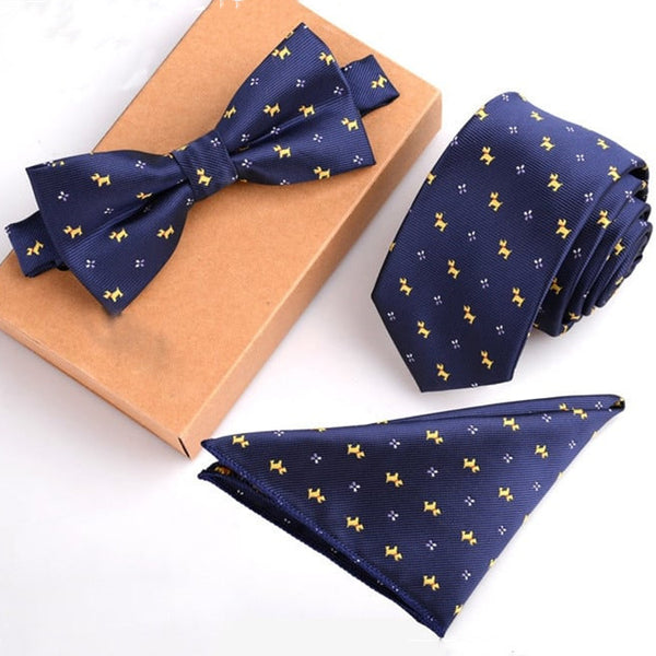 Conjunto de Corbata Azul Marino para Negocios