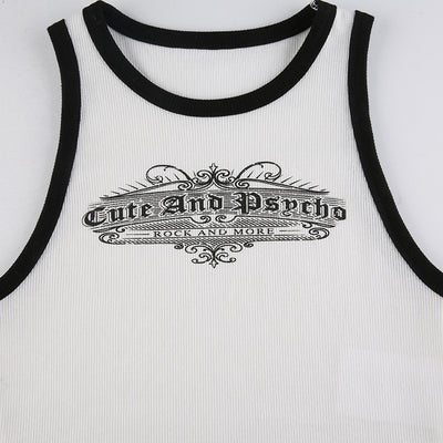 Top Cropped Estampado Alfabeto Contraste Ajustado - Image 13