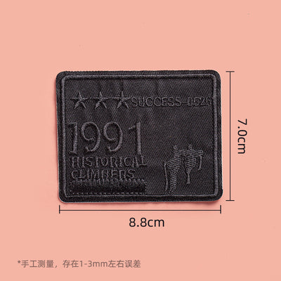 Parches Adhesivos para Ropa - Reparación sin Costura con Patrón de Bordado Negro - Image 10