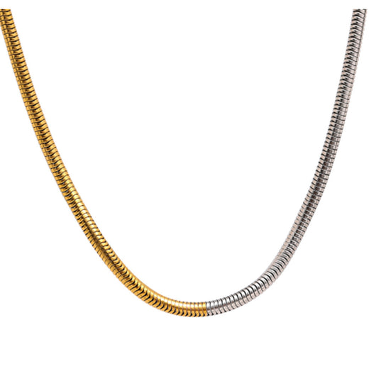 Cadena Clavícula Titanio Acero Chapado en Oro Real 18k - Image 7