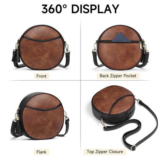 Bolso Redondo Retro de Hombro Estilo Europeo y Americano - Image 4