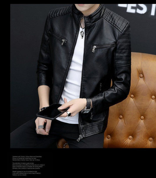 Chaqueta de Cuero para Hombre Primavera Otoño - Image 12